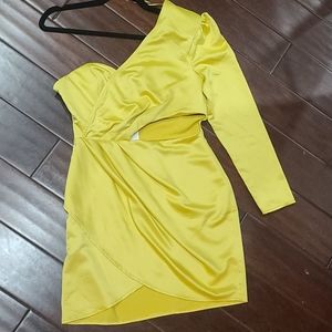 Yellow One Shoulder Dress